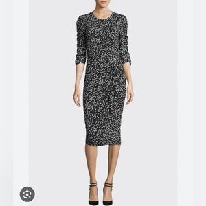 Rebecca Taylor Floral Fizz Rouched Midi Dress. Size M.